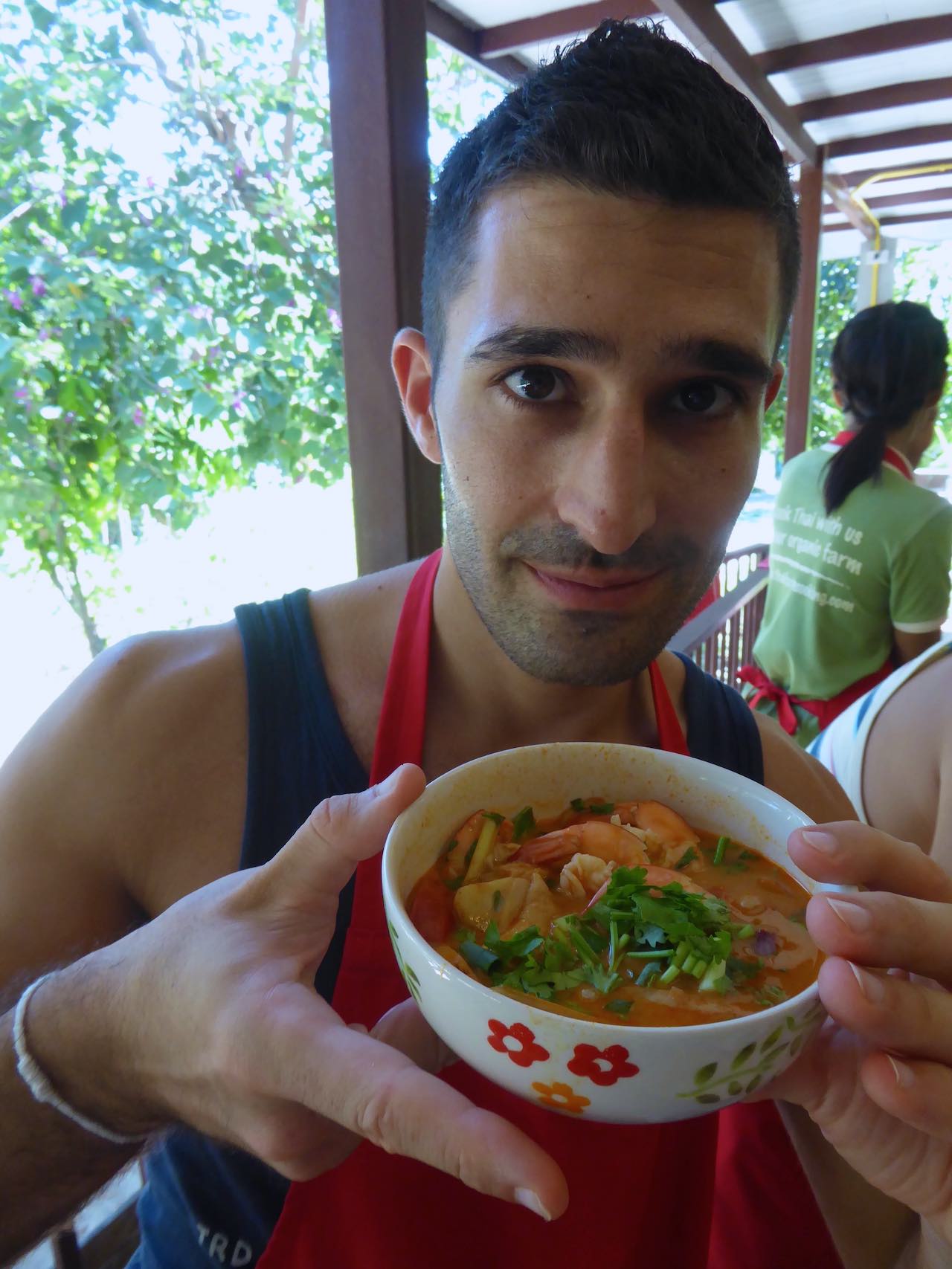 Thai Street Food Tom Yam Goong soup